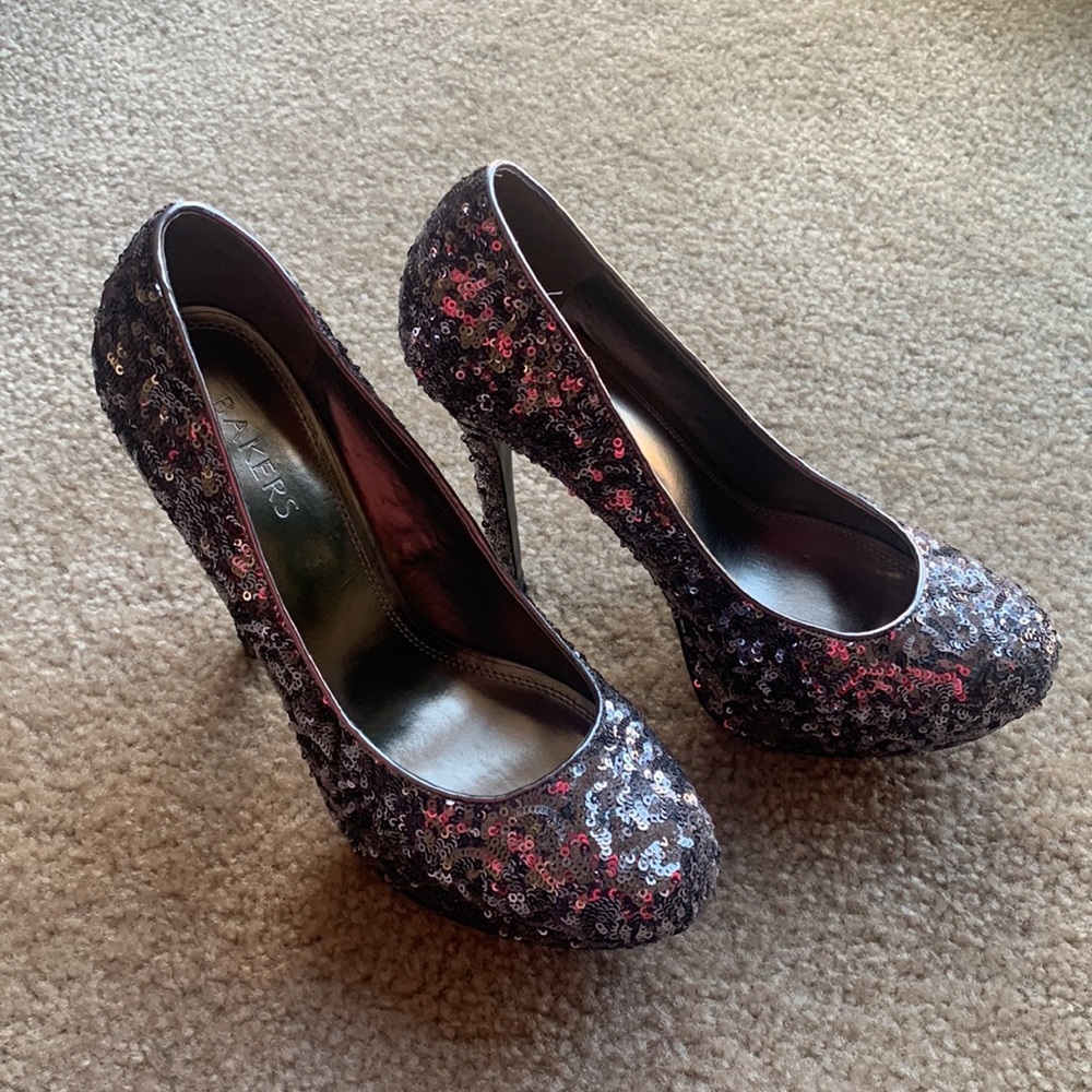 Bakers Platform Sequin Heels - image 2
